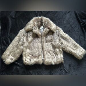 Vince Faux Fur Jacket in Grey